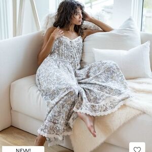 Floral Lace Trim Jumpsuit